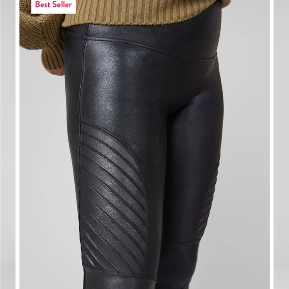 Spanx Faux Leather Moto Leggings Tights - Excellent condition, Small - Picture 6 of 10